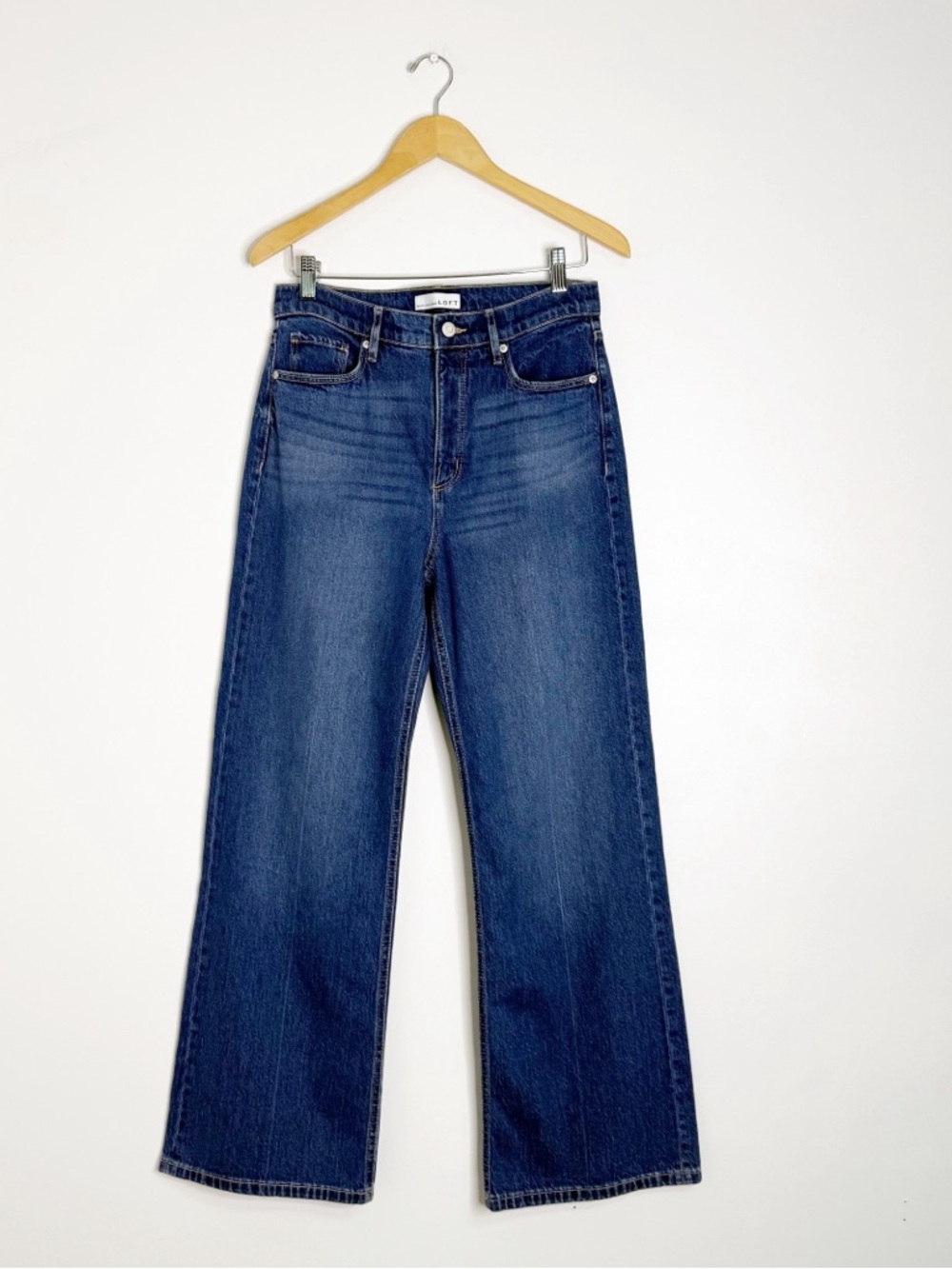 LOFT High Rise Wide Leg Jeans NWT Size 27/4 Dark Wash Denim